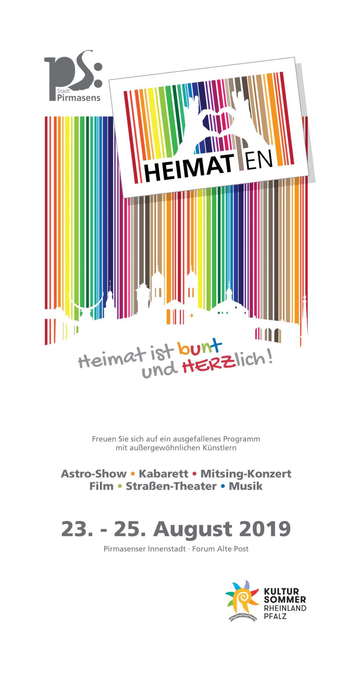 Titelseite Flyer Veranstaltung Heimaten Pirmasens Kultursommer